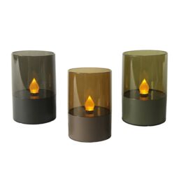 Bright Zeal 3 Pcs LED Flameless Candles with Timer, Ambient lighting in Brown - thumbnail 2