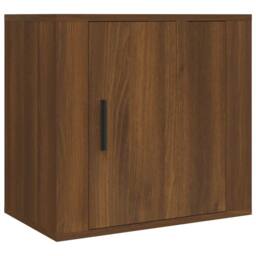 Berkfield Home Wall-mounted Bedside Cabinet Brown Oak 50x30x47 cm - Size: 50 x 30 x 47 cm - thumbnail 1