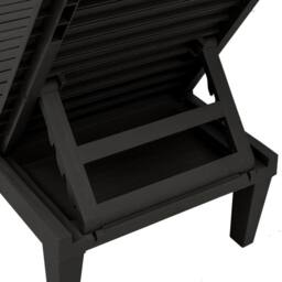 Berkfield Home Sun Lounger Black 155x58x83 cm Polypropylene - Size: 155 x 58 x 83 cm - thumbnail 8