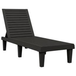 Berkfield Home Sun Lounger Black 155x58x83 cm Polypropylene - Size: 155 x 58 x 83 cm - thumbnail 3