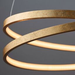 Loops LED Ceiling Pendant Light 33W Warm White Gold Leaf Infinity Feature Strip Lamp - thumbnail 5