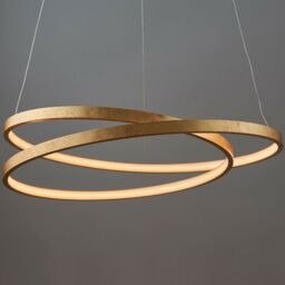 Loops LED Ceiling Pendant Light 33W Warm White Gold Leaf Infinity Feature Strip Lamp - thumbnail 4