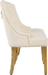 Hygrad Built to Survive Set of 2 x Luxury Velvet/Metal Upholstered Seat Woven Dining Chairs in Cream - thumbnail 3