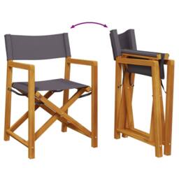 Berkfield Home 4 Piece Folding Garden Chairs Dark Grey Fabric - thumbnail 7
