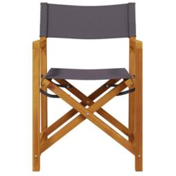 Berkfield Home 4 Piece Folding Garden Chairs Dark Grey Fabric - thumbnail 3