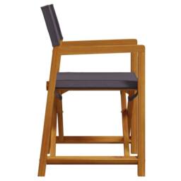 Berkfield Home 4 Piece Folding Garden Chairs Dark Grey Fabric - thumbnail 5