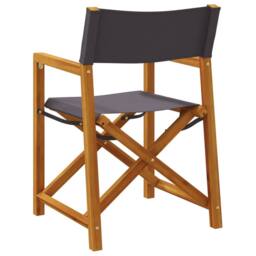 Berkfield Home 4 Piece Folding Garden Chairs Dark Grey Fabric - thumbnail 6