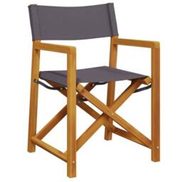 Berkfield Home 4 Piece Folding Garden Chairs Dark Grey Fabric - thumbnail 4