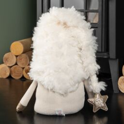 Samuel Alexander 28cm White Super Soft Christmas Snow Gonk Decoration in Cream - thumbnail 3