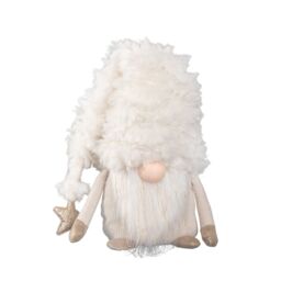 Samuel Alexander 28cm White Super Soft Christmas Snow Gonk Decoration in Cream - thumbnail 7