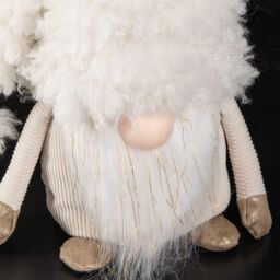 Samuel Alexander 28cm White Super Soft Christmas Snow Gonk Decoration in Cream - thumbnail 6