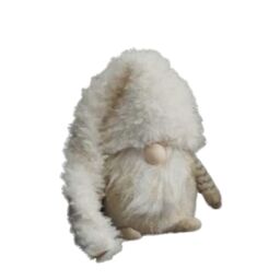 Samuel Alexander 28cm White Super Soft Christmas Snow Gonk Decoration in Cream