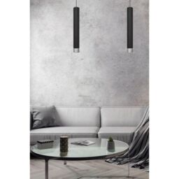 Netlighting Tuba Slim Pendant Ceiling Light Black Chrome 10cm - thumbnail 2