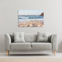 Benjamin Tate Design dune grass in Australia with turquoise surf waves of the pacific ocean (Canvas Print) / 152 x 101 x 4cm - Size: 152 x 101 x 4 cm - thumbnail 1