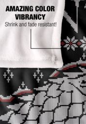 Game Of Thrones Blanket, 152x127 cm Winter is Coming Ugly Christmas Sweater Silky Touch Super Soft Throw Blanket in White - thumbnail 4