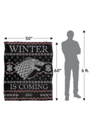 Game Of Thrones Blanket, 152x127 cm Winter is Coming Ugly Christmas Sweater Silky Touch Super Soft Throw Blanket in White - thumbnail 5