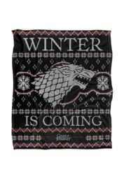 Game Of Thrones Blanket, 152x127 cm Winter is Coming Ugly Christmas Sweater Silky Touch Super Soft Throw Blanket in White - thumbnail 1
