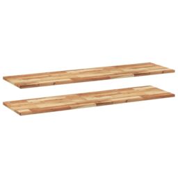 Berkfield Home Floating Shelves 2 pcs 120x40x2 cm Oil Finished Solid Wood Acacia in Brown - Size: 120 x 40 x 2 cm - thumbnail 2