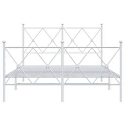 Berkfield Home Metal Bed Frame without Mattress with Footboard White 120x190cm - Size: 120x190 cm - thumbnail 4