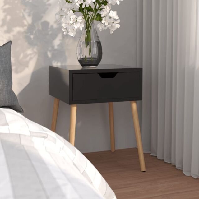 Berkfield Home Bedside Cabinet High Gloss Black 40x40x56 cm Engineered Wood - Size: 40 x 40 x 56 cm - image 1
