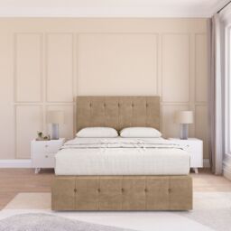 "Sloomy Cambridge Naples Bed Set, No Drawers Mattress & 54"" Headboard in Light Brown - Size: King" - thumbnail 2