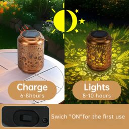Obasyhig Pack of 1 Solar Waterproof Hummingbird Projection Hanging Lights in Brown - thumbnail 2