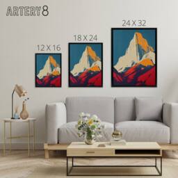 "Artery8 El Capitan Rock Yosemite Pop Art Framed Canvas Wall Art Print - Size: W12"" x H16""" - thumbnail 4
