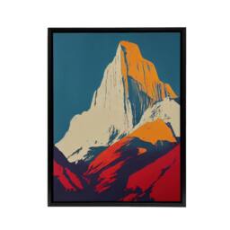 "Artery8 El Capitan Rock Yosemite Pop Art Framed Canvas Wall Art Print - Size: W12"" x H16""" - thumbnail 1