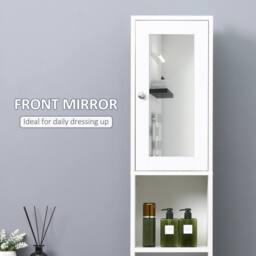 Wyld Haus Sokana Tall Freestanding Bathroom Cabinet Mirror Shelves White - thumbnail 7