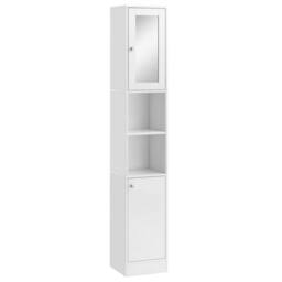 Wyld Haus Sokana Tall Freestanding Bathroom Cabinet Mirror Shelves White - thumbnail 2