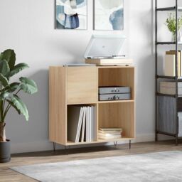 Berkfield Home Record Cabinet Sonoma Oak 84.5x38x89 cm Engineered Wood in Brown - thumbnail 1