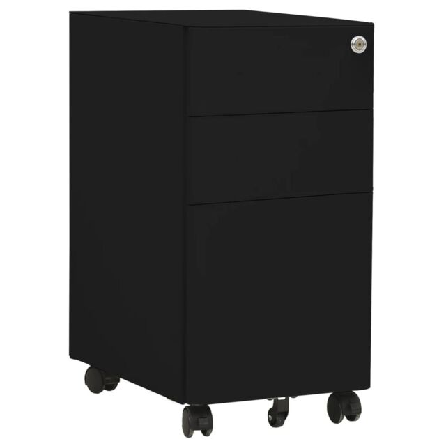 Berkfield Home Mobile File Cabinet Black 30x45x59 cm Steel - Size: 30 x 45 x 59 cm - image 1