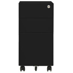 Berkfield Home Mobile File Cabinet Black 30x45x59 cm Steel - Size: 30 x 45 x 59 cm - thumbnail 2