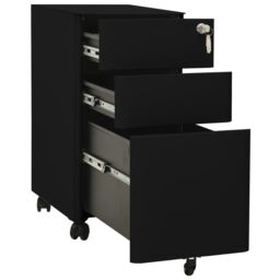 Berkfield Home Mobile File Cabinet Black 30x45x59 cm Steel - Size: 30 x 45 x 59 cm - thumbnail 5