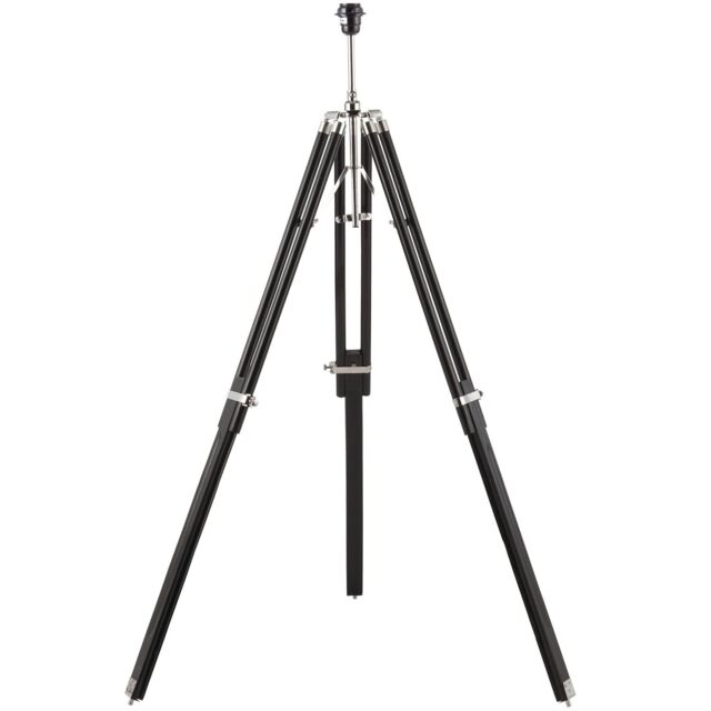 Loops Adjustable Tripod Floor Lamp Dark Wood Standing Height Living Room Light Base - image 1