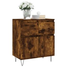 Berkfield Home Sideboard Smoked Oak 60x35x70 cm Engineered Wood in Brown - Size: 60 x 35 x 70 cm - thumbnail 3