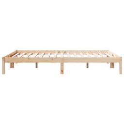 Berkfield Home Extra Long Bed Frame without Mattress 140x220 cm Solid Wood Pine in Brown - thumbnail 5