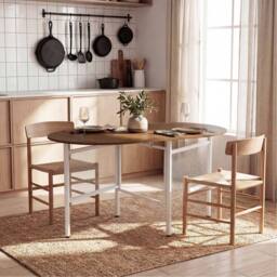 Costway Farmhouse Writing Table 150 CM Folding Dining Table for 6-8 People in Natural - thumbnail 5