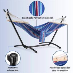 SPETLEK Single Person Hammock With Adjustable Frame Stand - Size: 0.6m2 - thumbnail 4