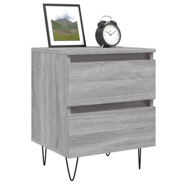 Berkfield Home Elegant Bedside Cabinets 2 pcs Grey Sonoma 40x35x50 cm Engineered Wood - Size: 40 x 35 x 50 cm - image 1