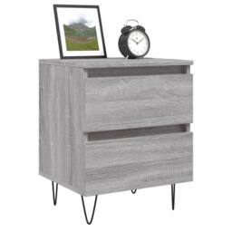 Berkfield Home Elegant Bedside Cabinets 2 pcs Grey Sonoma 40x35x50 cm Engineered Wood - Size: 40 x 35 x 50 cm - thumbnail 1