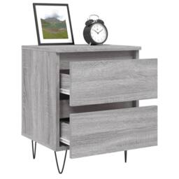 Berkfield Home Elegant Bedside Cabinets 2 pcs Grey Sonoma 40x35x50 cm Engineered Wood - Size: 40 x 35 x 50 cm - thumbnail 4