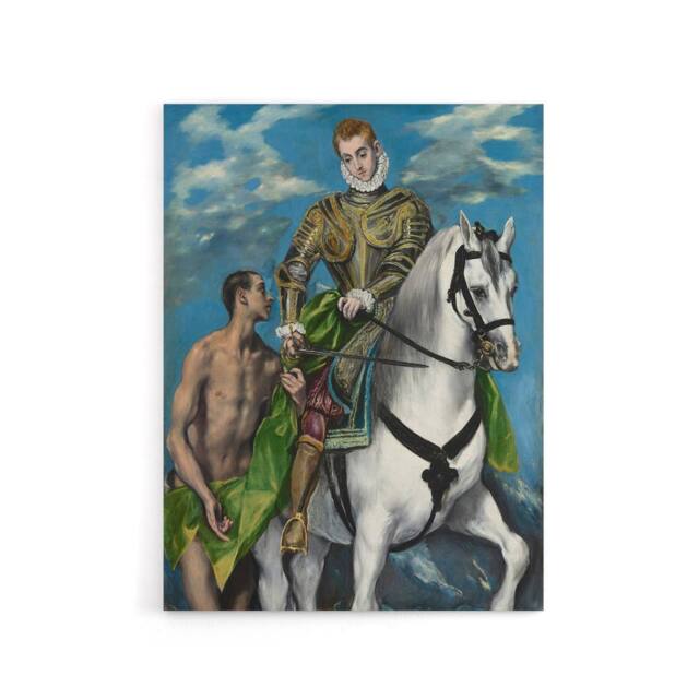 "Artery8 Saint Martin & the Beggar Oil Painting El Greco Canvas Wall Art - Size: W18"" x H24""" - image 1