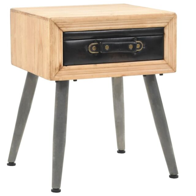 Berkfield Home Bedside Table Solid Fir Wood 43x38x50 cm in Brown - Size: 43 x 38 x 50 cm - image 1