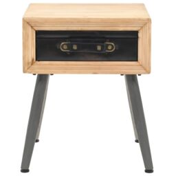Berkfield Home Bedside Table Solid Fir Wood 43x38x50 cm in Brown - Size: 43 x 38 x 50 cm - thumbnail 2