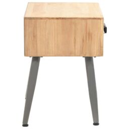 Berkfield Home Bedside Table Solid Fir Wood 43x38x50 cm in Brown - Size: 43 x 38 x 50 cm - thumbnail 3