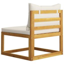 Berkfield Home 2 Piece Sofa Set with Cream White Cushions Solid Wood Acacia in Beige - thumbnail 5