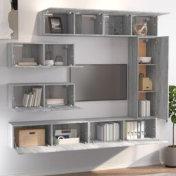 Berkfield Home 7 Piece TV Cabinet Set Grey Sonoma Engineered Wood - thumbnail 3
