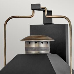 Netlighting Hinkley Fitzgerald Outdoor Wall Lantern Textured Black with Burnished Bronze IP44 - thumbnail 3