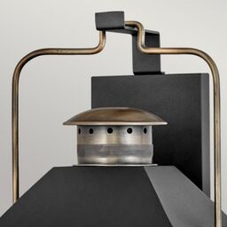 Netlighting Hinkley Fitzgerald Outdoor Wall Lantern Textured Black with Burnished Bronze IP44 - thumbnail 4